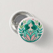 Meditation in the Garden Ronde Button 3,2 Cm (Voorkant /achterkant)