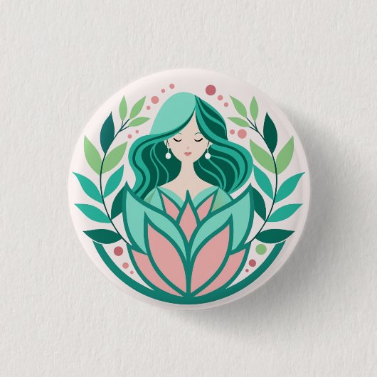 Meditation in the Garden Ronde Button 3,2 Cm (Voorkant)