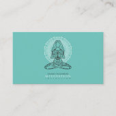 Meditation Instructor Lotus Pose Mandala Green Visitekaartje (Voorkant)