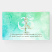 Meditation Instructor Yoga Tree Pose Om Sign Quote Spandoek (Horizontaal)