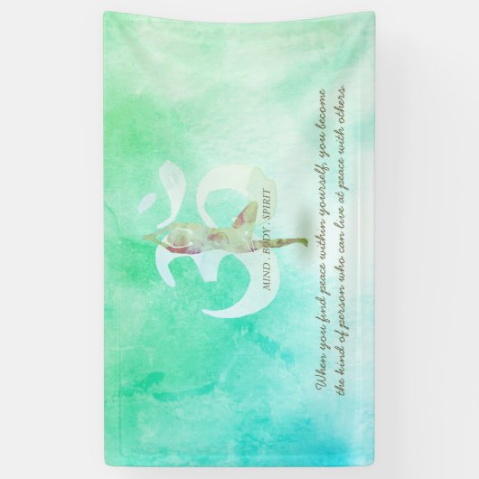 Meditation Instructor Yoga Tree Pose Om Sign Quote Spandoek (Verticaal)