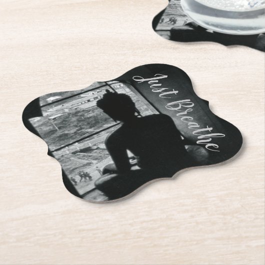 Meditation Just Breathe Yoga Kartonnen Onderzetters (Gekanteld)