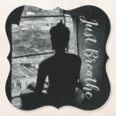 Meditation Just Breathe Yoga Kartonnen Onderzetters (Voorkant)