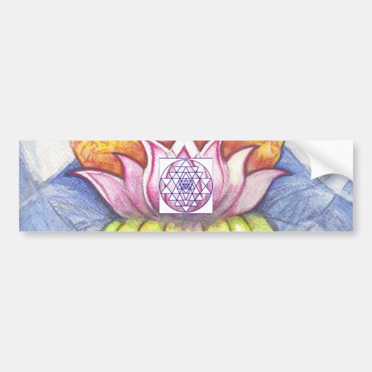 Meditation Lotus Bumpersticker (Voorkant)