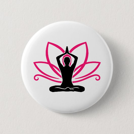Meditation lotus ronde button 5,7 cm (Voorkant)