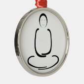 Meditation Man Black Metalen Ornament (Rechts)