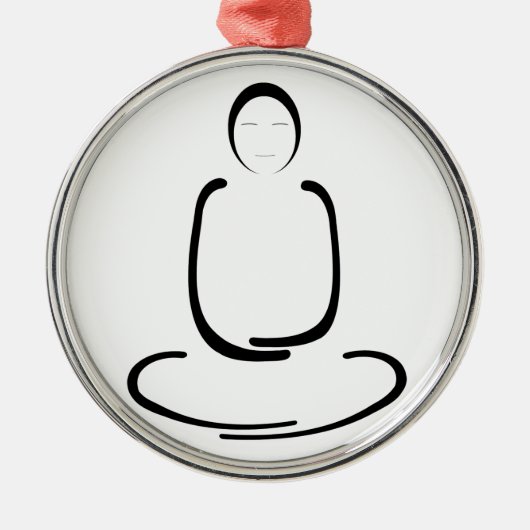 Meditation Man Black Metalen Ornament (Voorkant)