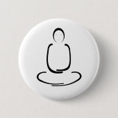Meditation Man Black Ronde Button 5,7 Cm (Voorkant)