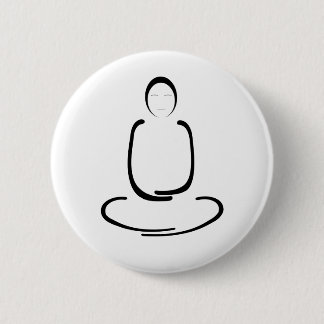 Meditation Man Black Ronde Button 5,7 Cm