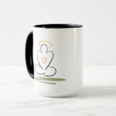 Meditation Man Zen-Geïnspireerd design Mok, middel Mok (Voorkant links)