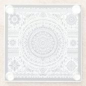 Meditation Mandala Glazen Onderzetter (Achterkant)