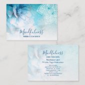 *~* Meditation Mandala Yoga Reiki Floral Glitter Visitekaartje (Voorkant / Achterkant)