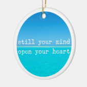 Meditation Mindful Quote: Nog steeds in gedachten, Keramisch Ornament (Links)