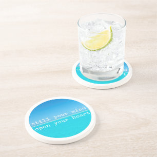 Meditation Mindful Quote: Nog steeds in gedachten, Zandsteen Onderzetter