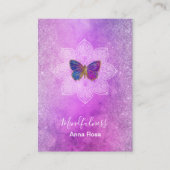 *~* Meditation Mindfulness Mandala Butterfly Yoga Visitekaartje (Voorkant)