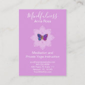 *~* Meditation Mindfulness Mandala Butterfly Yoga Visitekaartje (Achterkant)
