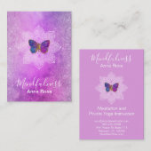 *~* Meditation Mindfulness Mandala Butterfly Yoga Visitekaartje (Voorkant / Achterkant)