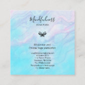 *~* Meditation Mindfulness Mandala Yoga Butterfly  Vierkante Visitekaartje (Achterkant)