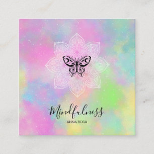 *~* Meditation Mindfulness Mandala Yoga Butterfly Vierkante Visitekaartje