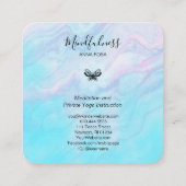 *~* Meditation Mindfulness Moth Yoga Butterfly  Vierkante Visitekaartje (Achterkant)