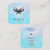 *~* Meditation Mindfulness Moth Yoga Butterfly  Vierkante Visitekaartje (Voorkant / Achterkant)