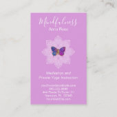 ** Meditation Mindfulness Yoga Mandala Butterfly Visitekaartje (Achterkant)