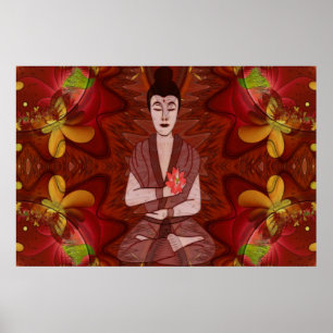 Meditation New age Spirituele Folk Art Poster