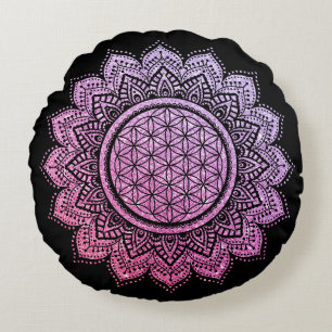 Meditation Pillow glitter roze paars Rond Kussen
