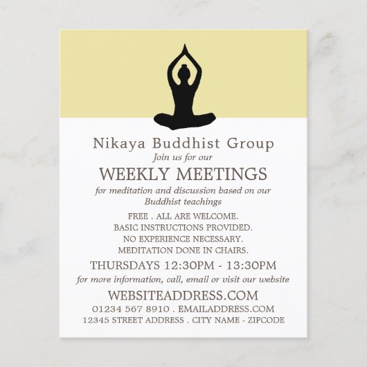 Meditation Pose, boeddhistische fractie Adverteren Flyer (Voorkant)