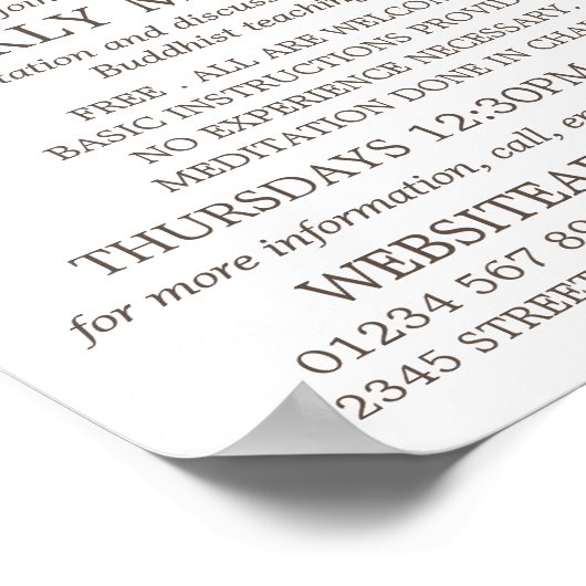 Meditation Pose, boeddhistische fractie Adverteren Poster (Hoek)