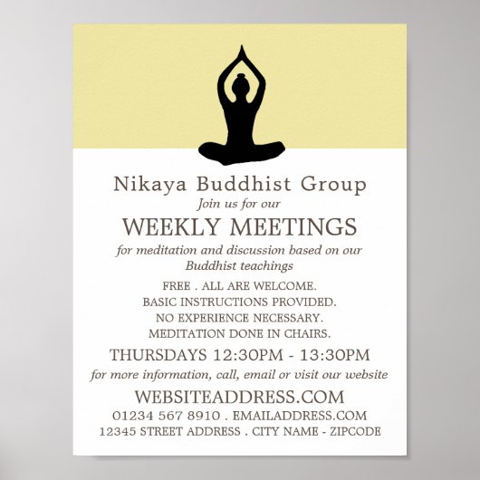 Meditation Pose, boeddhistische fractie Adverteren Poster (Voorkant)