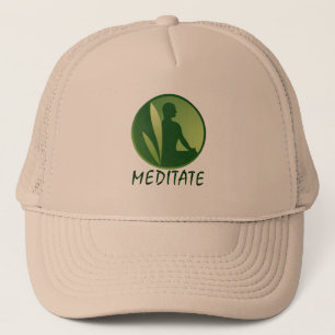 Meditation Pose Green Soft Gradient Trucker Pet