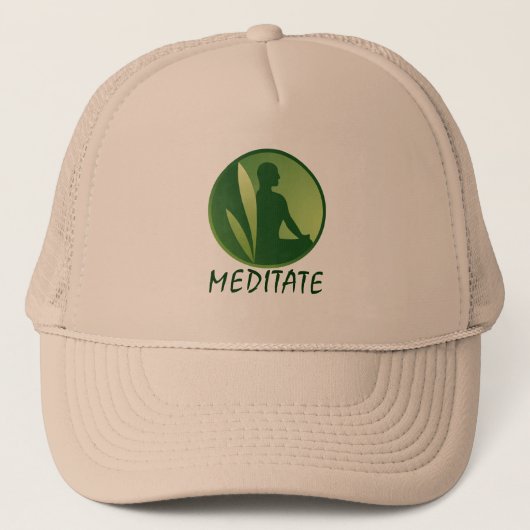 Meditation Pose Green Soft Gradient Trucker Pet (Voorkant)