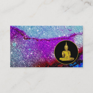 *~* Meditation Rainbow Universe Glitter Buddha Visitekaartje
