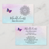 *~* Meditation Reik Yoga Butterfly Floral Mandala Visitekaartje (Voorkant / Achterkant)