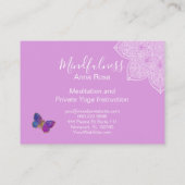 *~* Meditation Reik Yoga Mandala Butterfly Visitekaartje (Achterkant)