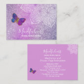 *~* Meditation Reiki Mandala Butterfly Glitter Visitekaartje (Voorkant / Achterkant)
