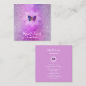 *~* Meditation Reiki Mindfulness Mandala Butterfly Vierkante Visitekaartje (Voorkant / Achterkant)