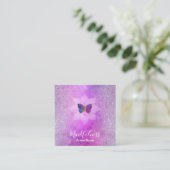 *~* Meditation Reiki Mindfulness Mandala Butterfly Vierkante Visitekaartje (Staand voorkant)