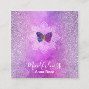 *~* Meditation Reiki Mindfulness Mandala Butterfly Vierkante Visitekaartje