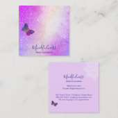 *~* Meditation Reiki Yoga . Butterfly Mandala Vierkante Visitekaartje (Voorkant / Achterkant)