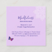 *~* Meditation Reiki Yoga . Butterfly Mandala Vierkante Visitekaartje (Achterkant)