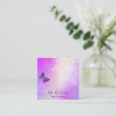 *~* Meditation Reiki Yoga . Butterfly Mandala Vierkante Visitekaartje (Staand voorkant)