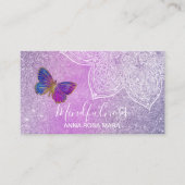 *~* Meditation Reiki Yoga Mandala Butterfly Visitekaartje (Voorkant)