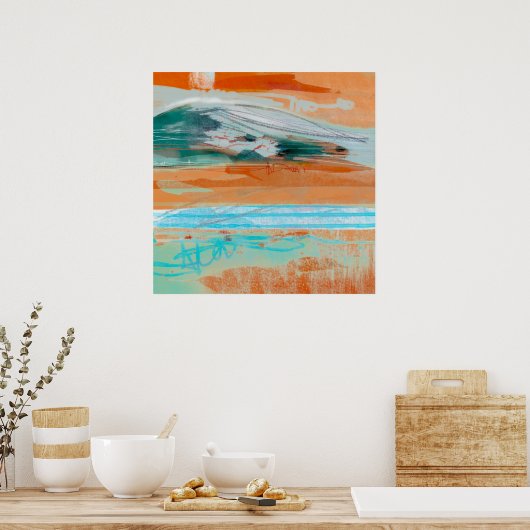 Meditation Revisit 1 - Abstract landschapsschilder Poster (Keuken)