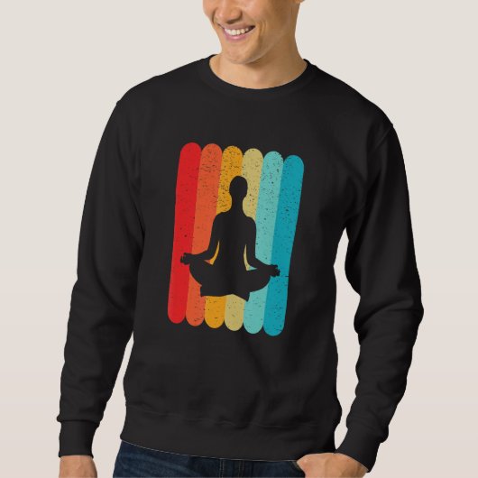 Meditation Silhouette Retro Vintage Lines 70s 80s  Trui (Voorkant)