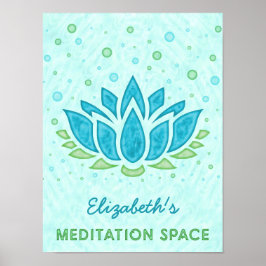 Meditation Space Blue Lotus Flower Zen | Naam Poster