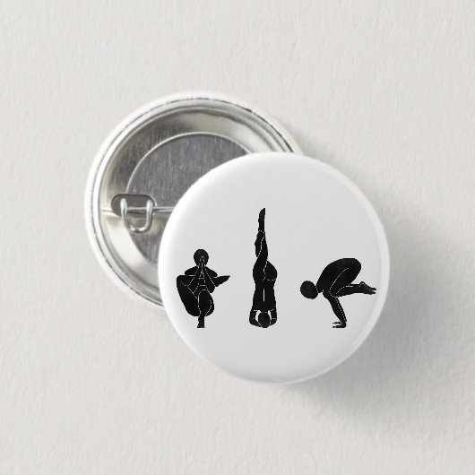 Meditation, yoga, Attitude Ronde Button 3,2 Cm (Voorkant /achterkant)