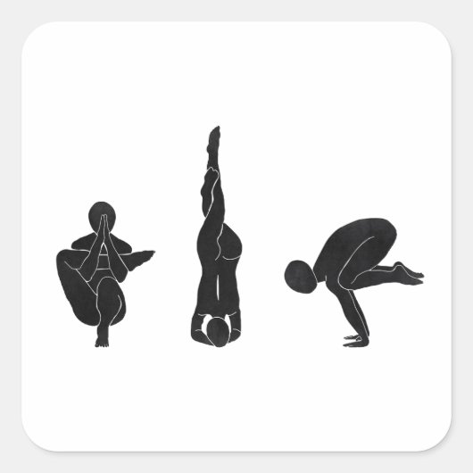 Meditation, yoga, Attitude Vierkante Sticker (Voorkant)