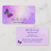 *~* Meditation Yoga Butterfly Mandala Reiki Visitekaartje (Voorkant / Achterkant)
